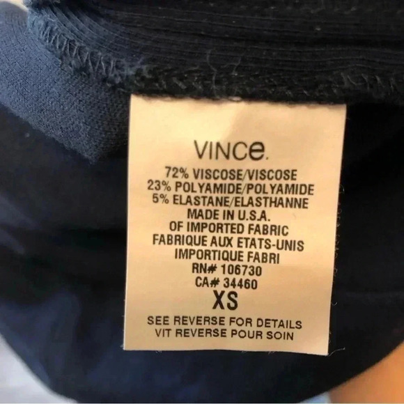 Vince Knit Sheath Midi Dress Crew Neck Stretch Sleeveless Navy Sz XS - Picture 10 of 11